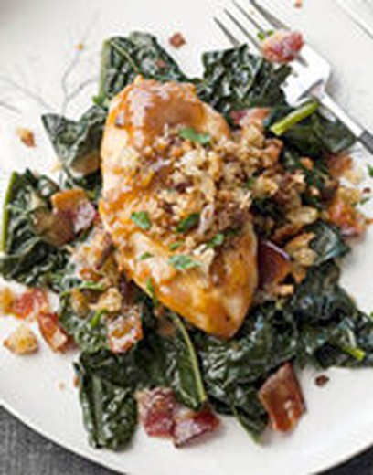 Maple-Glazed Chicken Breasts with Mustard Jus