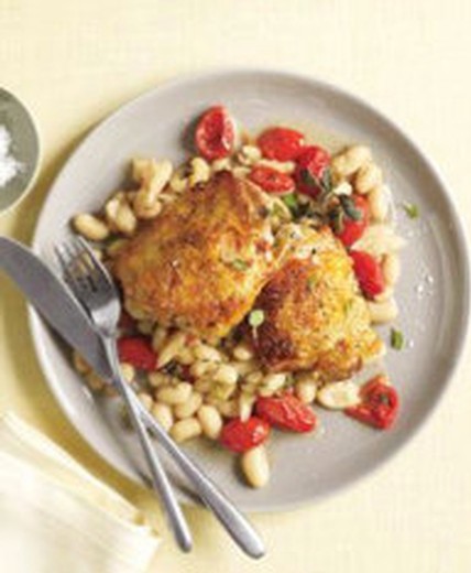 Chicken with White Beans and Tomatoes