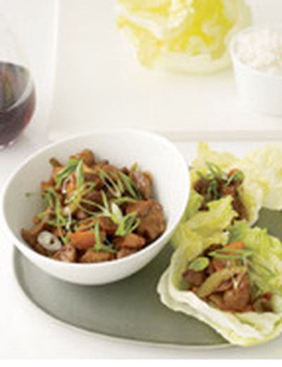 Stir-Fried Five-Spice Pork with Lettuce Cups